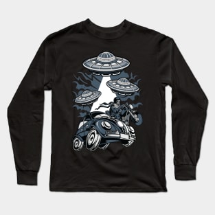 UFO theme GREY Long Sleeve T-Shirt